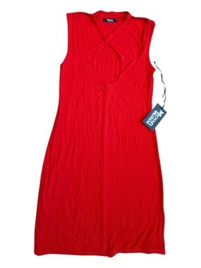 Michael Lauren Red Sleeveless Dress with Front Peek-a-boo Cutout